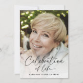 Invitation Célébration de la vie en photo moderne (Devant)