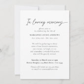 Invitation Célébration de la vie en photo moderne (Dos)