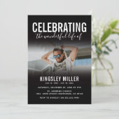 Invitation Célébration de la vie en photo moderne (Debout devant)