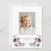 Invitation Célébration de la vie Faded Floral Photo Memorial (Dos)