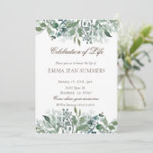 Invitation Célébration de la Vie Feuillage Feuilles Verdure (Debout devant)