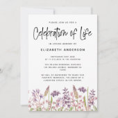 Invitation Célébration de la vie Fleur sauvage de l'invitatio (Devant)