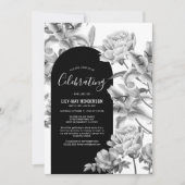 Invitation Célébration de la vie | Fleurs de mémorial funérai (Devant)