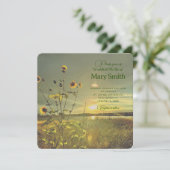 Invitation Célébration de la vie - Fleurs de soleil (Debout devant)