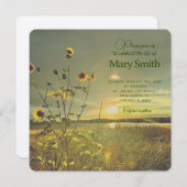 Invitation Célébration de la vie - Fleurs de soleil (Devant / Derrière)