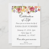 Invitation Célébration de la vie Fleurs jolies (Devant)