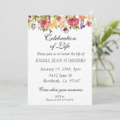 Invitation Célébration de la vie Fleurs jolies (Debout devant)