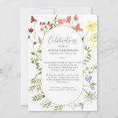 Invitation Célébration de la vie Fleurs sauvages Funérailles  (Devant)