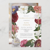 Invitation Célébration de la vie florale (Devant / Derrière)