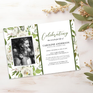 Invitation Célébration de la vie florale rustique funéraire