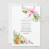 Invitation Célébration de la vie florale tropicale à l'aquare (Devant)