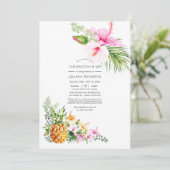 Invitation Célébration de la vie florale tropicale à l'aquare (Debout devant)