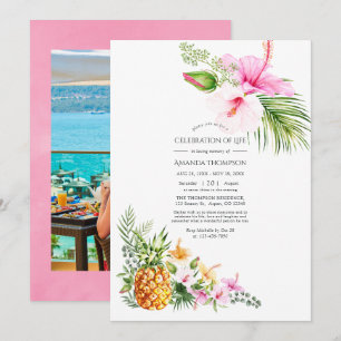 Invitation Célébration de la vie florale tropicale à l'aquare