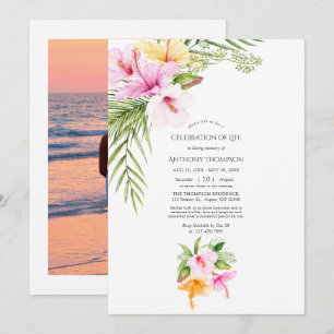 Invitation Célébration de la vie florale tropicale de plage