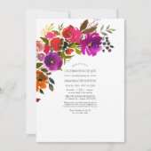 Invitation Célébration de la vie florale violette et orange P (Devant)