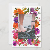 Invitation Célébration de la vie florale violette et orange P (Dos)