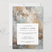 Invitation Célébration de la vie Funérailles Abstraites moder (Devant)