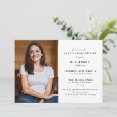 Invitation Célébration de la vie/funérailles/commémoration de (Debout devant)