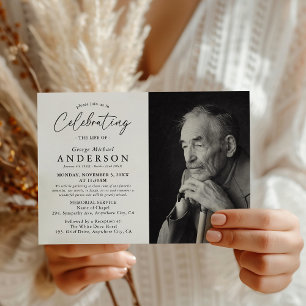 Invitation Célébration de la vie Funérailles commémoratives P