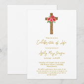 Invitation Célébration de la vie funérailles Croix de coqueli (Devant / Derrière)