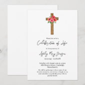 Invitation Célébration de la vie funérailles de la Croix de C (Devant / Derrière)