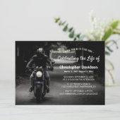 Invitation Célébration de la vie | Funérailles de moto Rider (Debout devant)