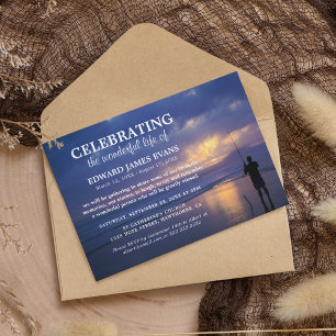 Invitation Célébration de la vie Funérailles de pêcheur océ