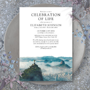 Invitation Célébration de la vie Funérailles de Rio de Janeir