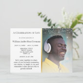 Invitation Célébration de la vie Funérailles élégantes et gra (Debout devant)