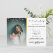 Invitation Célébration de la vie Funérailles élégantes et sav (Debout devant)