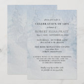 Invitation Célébration de la vie Funérailles Hiver Paysage de (Devant / Derrière)