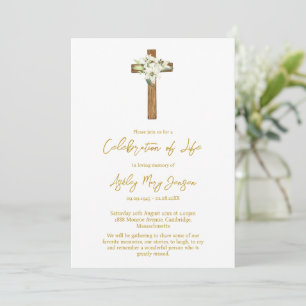 Invitation Célébration de la vie funérailles Lily Cross