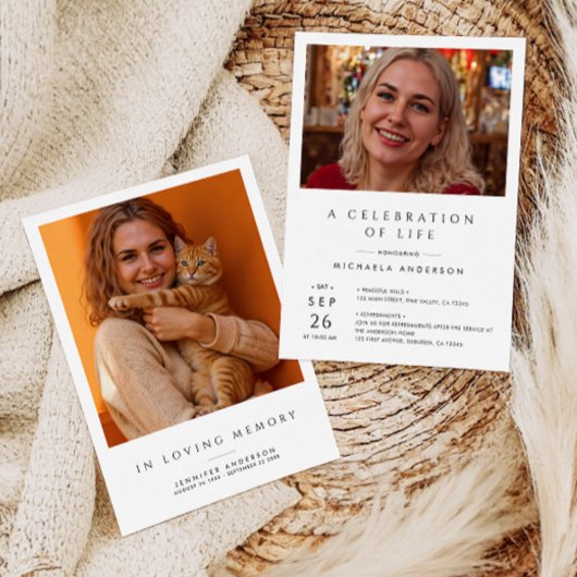 Invitation Célébration de la vie / Funérailles / Mémorial 2-P