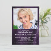 Invitation Célébration De La Vie Funérailles Moderne Marbre V (Debout devant)