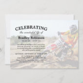 Invitation Célébration de la vie | Funérailles photo Motorcro (Devant)