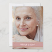 Invitation Célébration de la vie Funérailles Rose Rose Floral (Dos)