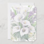 Invitation Célébration de la vie funéraire blanc violet flora (Dos)