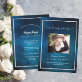 Invitation Célébration de la vie funéraire bleu ciel photo