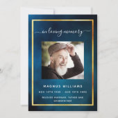 Invitation Célébration de la vie funéraire bleu ciel programm (Devant)