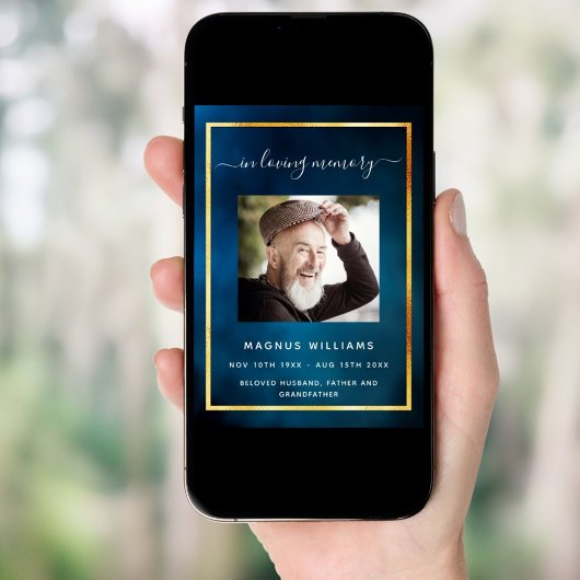 Invitation Célébration de la vie funéraire bleu ciel programm