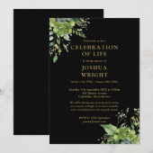 Invitation Célébration de la vie funéraire de verdure d'eucal (Devant / Derrière)