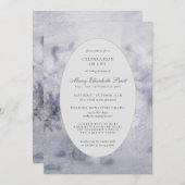 Invitation Célébration de la vie funéraire Dusty Purple Flora (Devant / Derrière)