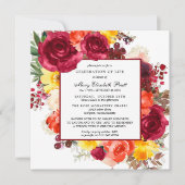 Invitation Célébration de la vie funéraire Mémorial Automne F (Devant)