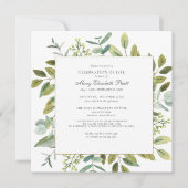 Invitation Célébration de la vie funéraire Mémorial Botanique (Devant)