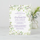 Invitation Célébration de la vie funéraire Mémorial Botanique (Debout devant)