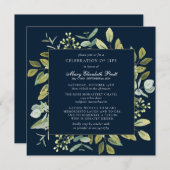 Invitation Célébration de la vie funéraire Mémorial Botanique (Devant / Derrière)