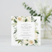 Invitation Célébration de la vie funéraire Memorial Floral bl (Debout devant)