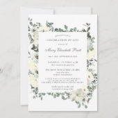 Invitation Célébration de la vie funéraire Memorial Floral bl (Devant)