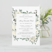 Invitation Célébration de la vie funéraire Memorial Floral bl (Debout devant)