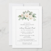 Invitation Célébration de la vie funéraire Memorial Floral bl (Devant)